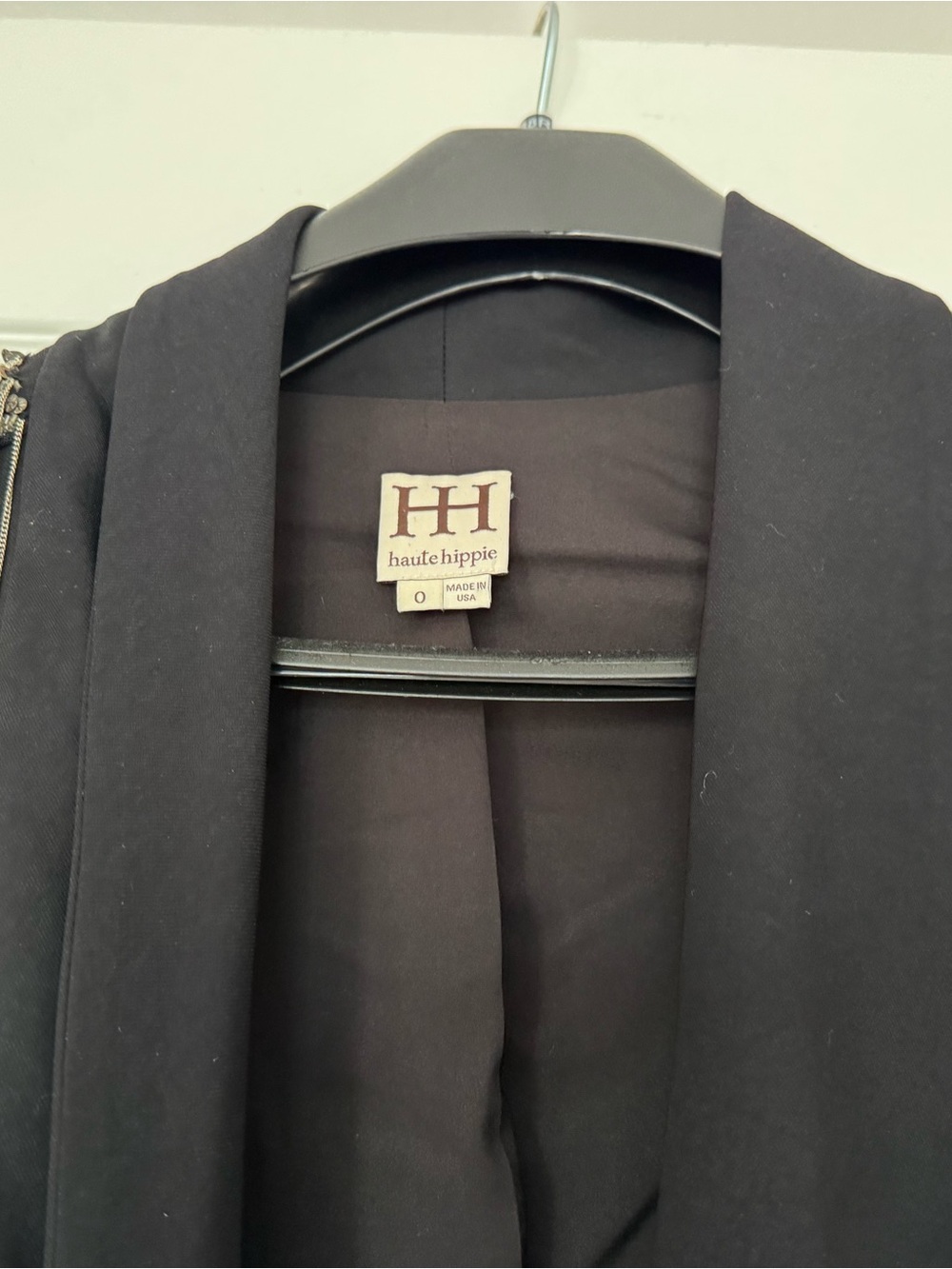 Haute Hippie Black Open-Front Blazer